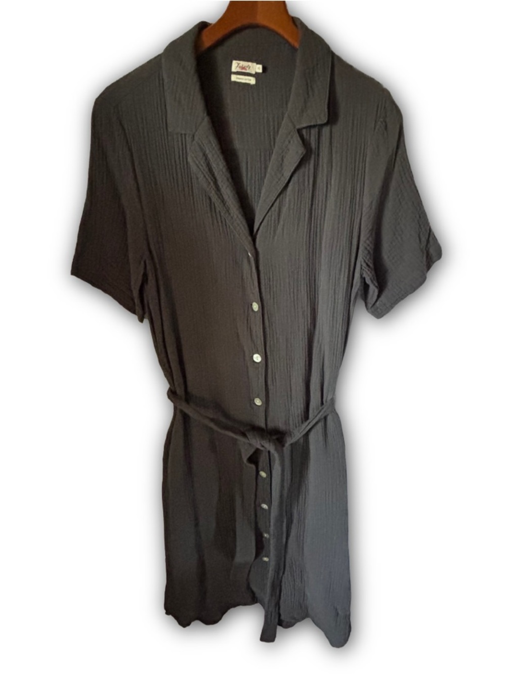Faherty Brand Dream Cotton Gauze Nolita Dress in Washed Black